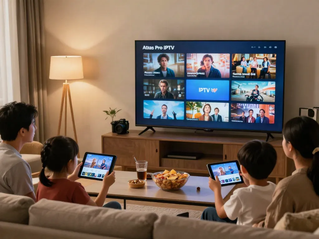 Profitez de +12 000 chaînes avec atlas pro iptv dans un salon moderne